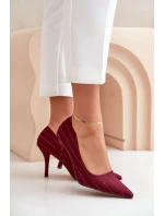 Textilní dámské lodičky v bordó model 21679322 - Boto