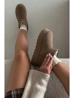 Dámské Sněhule Na Platformě Zateplené Kožíškem Khaki Vesirae Dámské Sněhule Na Platformě Zateplené Kožíškem Khaki Vesirae