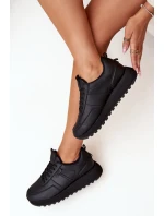 Dámské Kožené Tenisky Na Platformě Big Star OO274573 Hi-Poly System Černé Dámské Kožené Tenisky Na Platformě Big Star OO274573 Hi-Poly System Černé