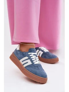 Dámské tenisky z přírodního semiše modré model 22027724 - EVENTO