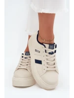 Dámské tenisky na platformě Big Star – světle béžové Dámské tenisky na platformě Big Star – světle béžové