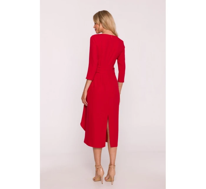 Šaty s volánkem S425  červené - Stylove