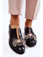 Elegantní lakované boty s  černá Cindy model 21601627 - Boto