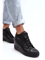 Dámské kožené boty na podpatku Big Star model 21637439 černé - Big Star Shoes Dámské kožené boty na podpatku Big Star model 21637439 černé - Big Star Shoes