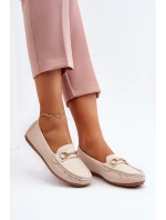 Dámské nazouvací mokasíny se zdobením Béžove model 21651198 - Boto