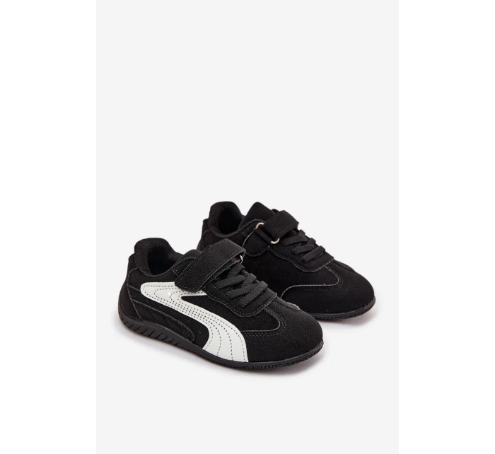 Dětské sportovní boty s přezkou Černo-bílé Perrin Dětské sportovní boty s přezkou Černo-bílé Perrin