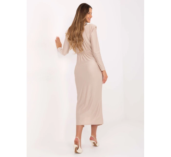 Sukienka IT SK model 21319978 beżowy - FPrice Sukienka IT SK model 21319978 beżowy - FPrice