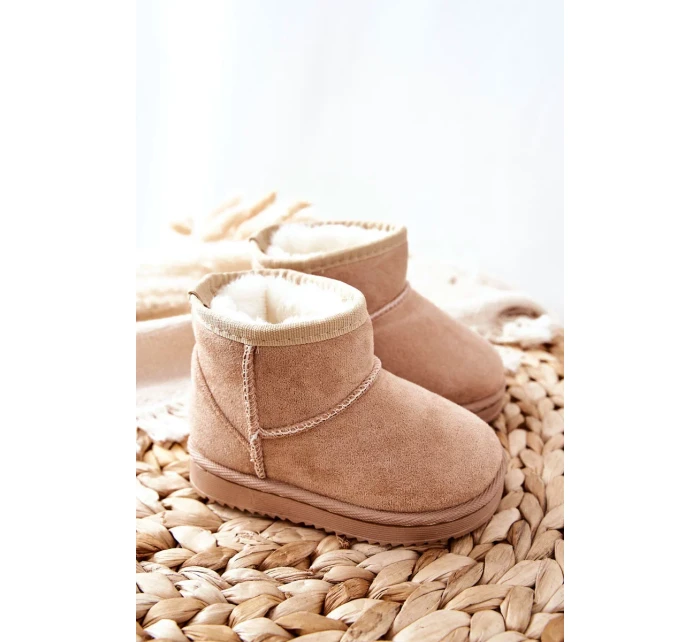 Dětské Teplé Sněhule Semišové béžové Gooby