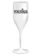 POHODINDA - bílá nerozbitná prosecco sklenice 150 ml