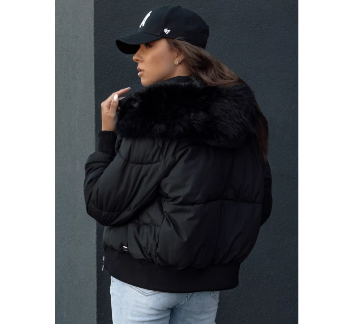 Dámská prošívaná zimní bunda s kožešinou černá Dstreet model 21979224 - FashionStreet