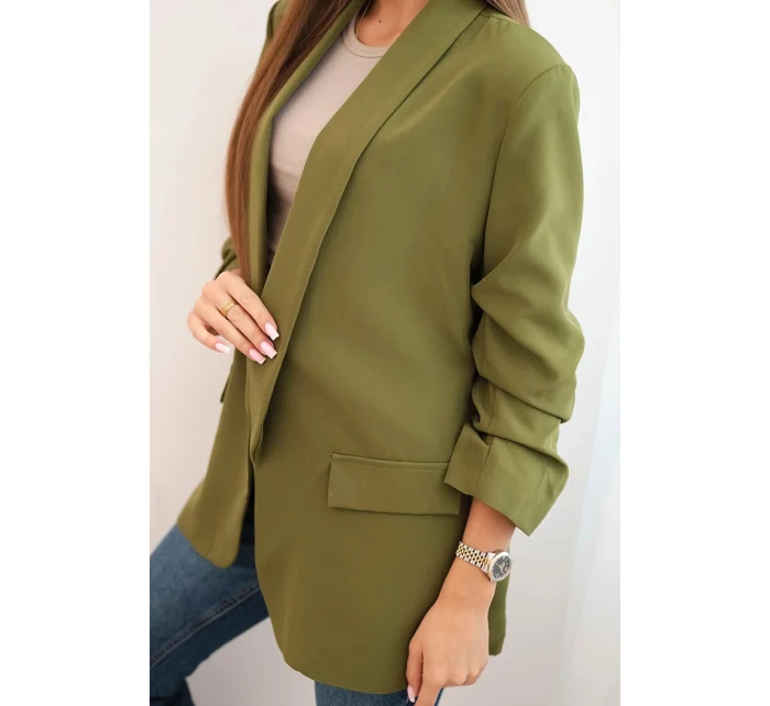 Sako s klopami elegantní olivově zelené