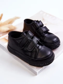 Dětské Kůže tenisky se suchým zipem Černe Foster