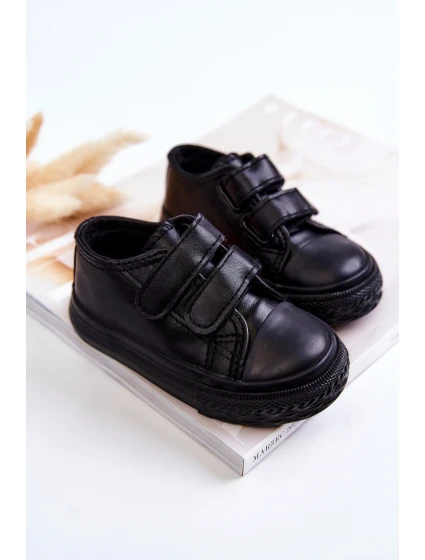 Dětské Kůže tenisky se suchým zipem Černe Foster Dětské Kůže tenisky se suchým zipem Černe Foster