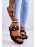 Módní pantofle s přezkou Big Star JJ274730 Black