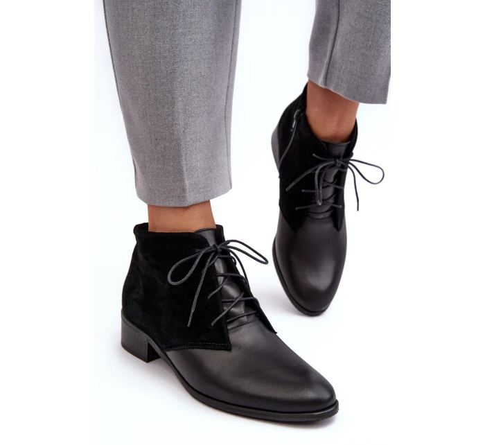 Dámské Šněrovací Botky Černé model 21637609 - Boto