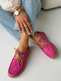 Polobotky z přírodního semiše model 22044828 Fuchsiová - VINCEZA