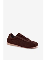 Dámské tenisky z eko semiše nízké čokoládové Melvelin