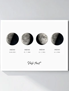 Personalizovaný magický fotoobraz v rámu - 30 x 40 - měsíční fáze rodiny