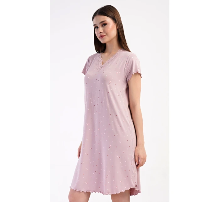 Dámská noční košile s krátkým rukávem model 21290625 - Vienetta Dámská noční košile s krátkým rukávem model 21290625 - Vienetta