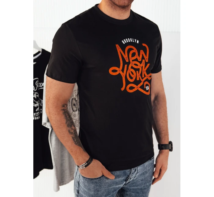 Pánské tričko s potiskem černé FashionStreet RX5368