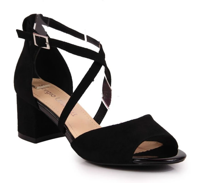 Černé sandály na jehlovém podpatku W model 21777516  Sergio Leone - Inny