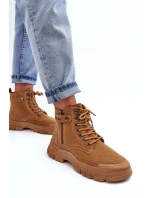 semišové dámské botky Trapery Camel model 21633835 - Boto