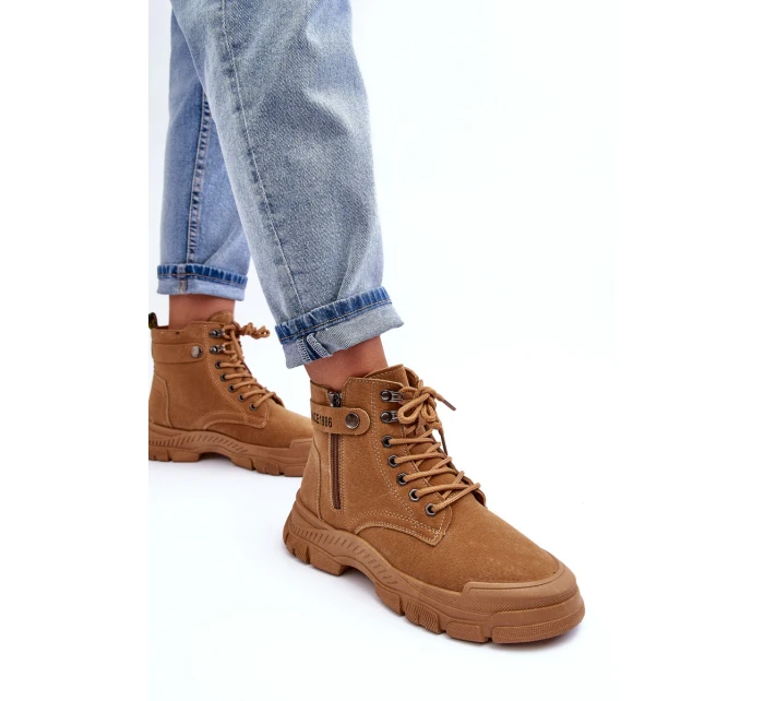 semišové dámské botky Trapery Camel model 21633835 - Boto