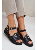 Dámské Sandály Na Klínu S Ozdobou Černé model 21685264 - Boto Dámské Sandály Na Klínu S Ozdobou Černé model 21685264 - Boto