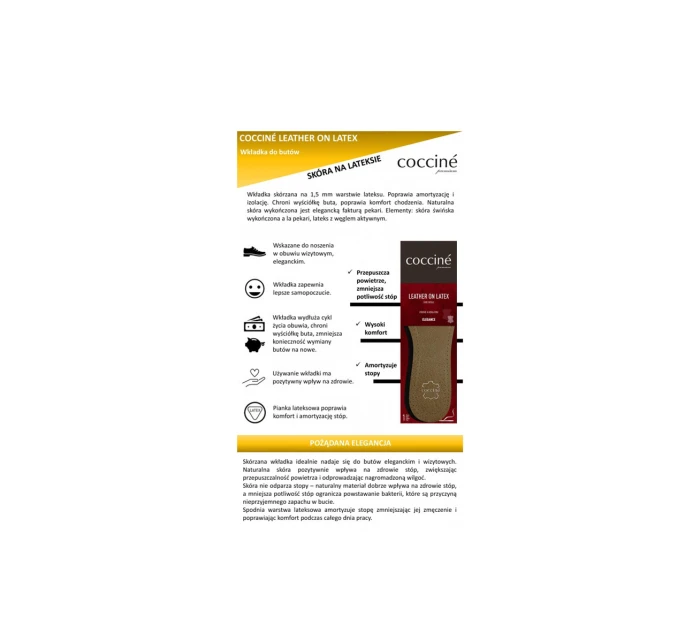 Coccine Leather Insoles On Latex Foam