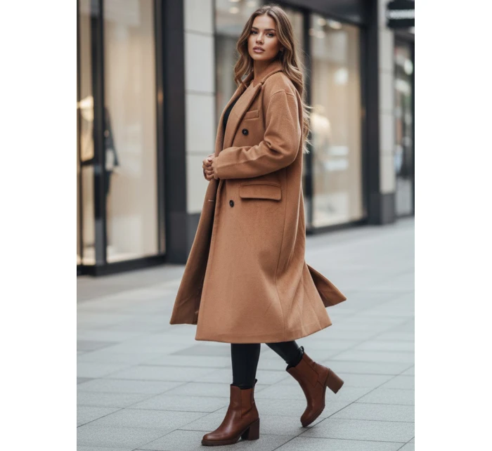 Dámský zimní kabát dlouhý oversize camel FashionStreet NY0766z