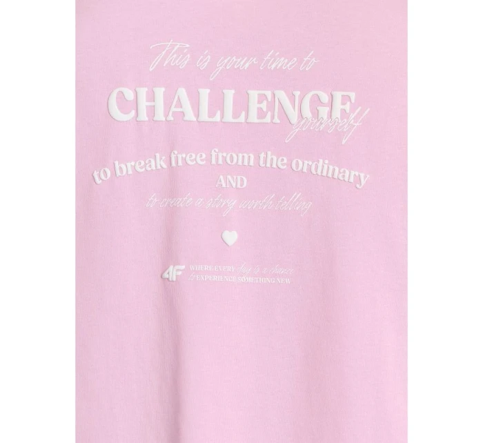 Dívčí tričko oversize s potiskem model 21736463 - 4F Dívčí tričko oversize s potiskem model 21736463 - 4F