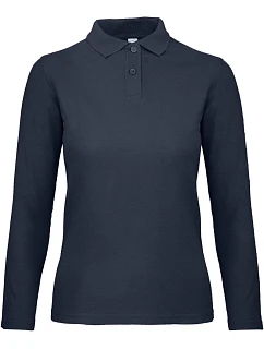 B&C ID.001 LSL /women Dámské piqué polo s dlouhým rukávem 01.0I13 navy