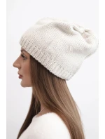 Dámská zimní čepice s ušima a žebrovaným vzorem K440 béžová