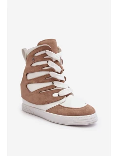 Kožené Botky Na Šněrovací Bežové model 21635438 - Boto