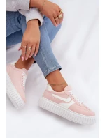 Dámské tenisky na platformě z eko semiše Růžové Cadrina
