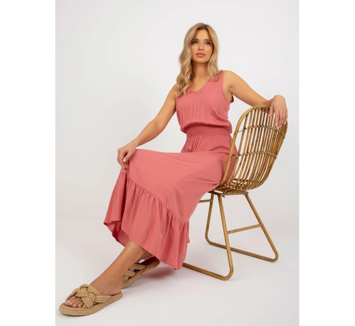 Šaty D73761R30391A tmavě růžové