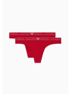 Dámské tanga 2PACK 163333 3F223 00173 červené - Emporio Armani