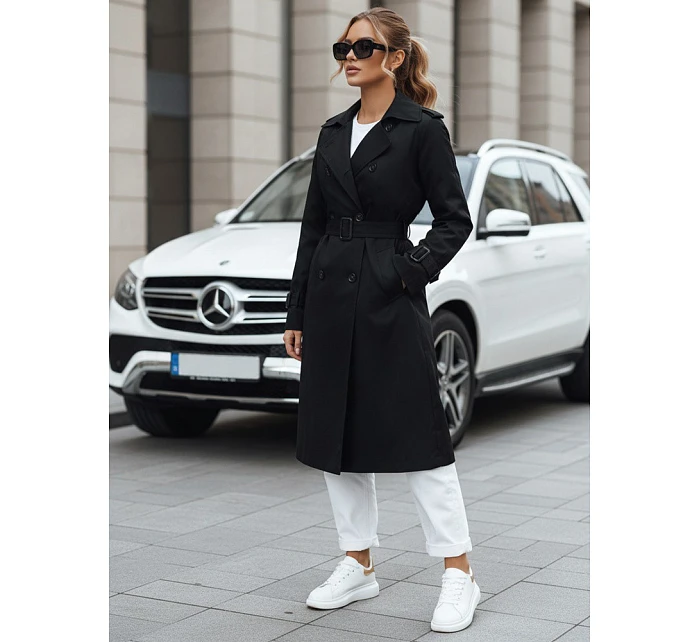 Dámský dvouřadový kabát TY5437 černý - FashionStreet 