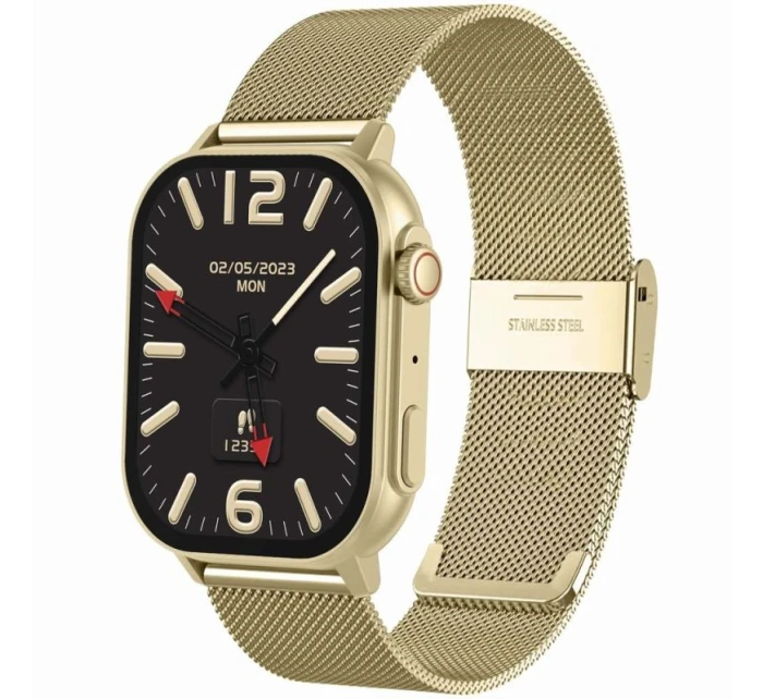 Chytré hodinky Gravity GT15-7 Růžový silikonový řemínek + zlatý náramek Chytré hodinky Gravity GT15-7 Růžový silikonový řemínek + zlatý náramek