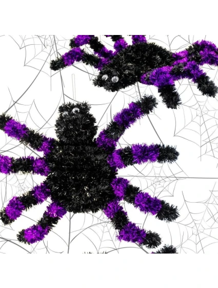 DEKORATIVNÍ FIGURKA HALLOWEEN PAVOUK FIALOVÁ