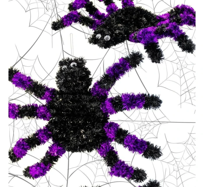 DEKORATIVNÍ FIGURKA HALLOWEEN PAVOUK FIALOVÁ