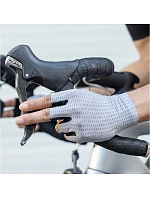 Prodyšné cyklistické rukavice Rockbros, krátké prsty, velikost: M - šedé Prodyšné cyklistické rukavice Rockbros, krátké prsty, velikost: M - šedé