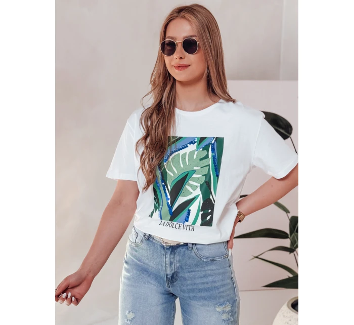 MUYUMBA dámské tričko s potiskem bílé FashionStreet RY2620