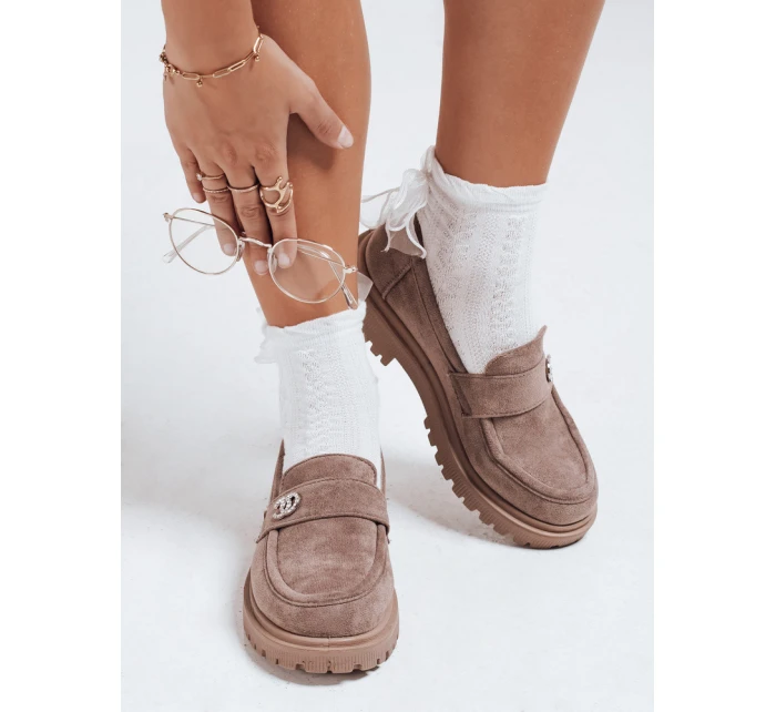 Dámské semišové béžové mokasíny Dstreet model 21992448 - FashionStreet Dámské semišové béžové mokasíny Dstreet model 21992448 - FashionStreet