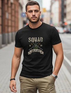 Pánské bavlněné tričko s vojenským motivem černé FashionStreet NX0154R