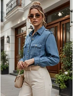 Koszula jeansowa damska z niebieska model 22277085 - FashionStreet Koszula jeansowa damska z niebieska model 22277085 - FashionStreet