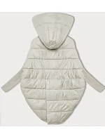 Dámská oversize bunda v barvě ecru s rukávy model 21248876 - WAY MODE Dámská oversize bunda v barvě ecru s rukávy model 21248876 - WAY MODE