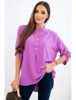 Halenka s delším zadním dílem fialová