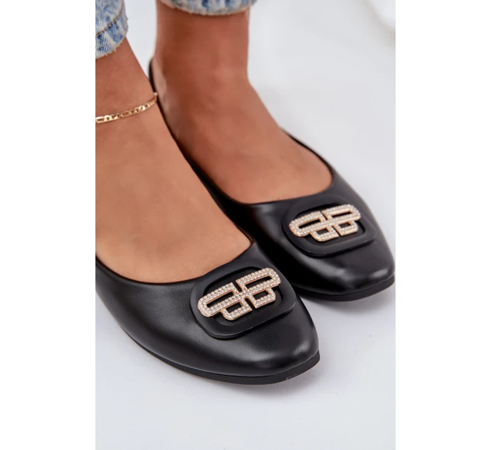 Baleríny Na Ploché Podešvi S Ozdobou Černé model 21684326 - Boto Baleríny Na Ploché Podešvi S Ozdobou Černé model 21684326 - Boto