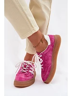 Dámské semišové tenisky na platformě fuchsiové model 22100209 - Boto Dámské semišové tenisky na platformě fuchsiové model 22100209 - Boto